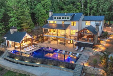 Lake Front Dock Resort Style Infinity Pool Spa