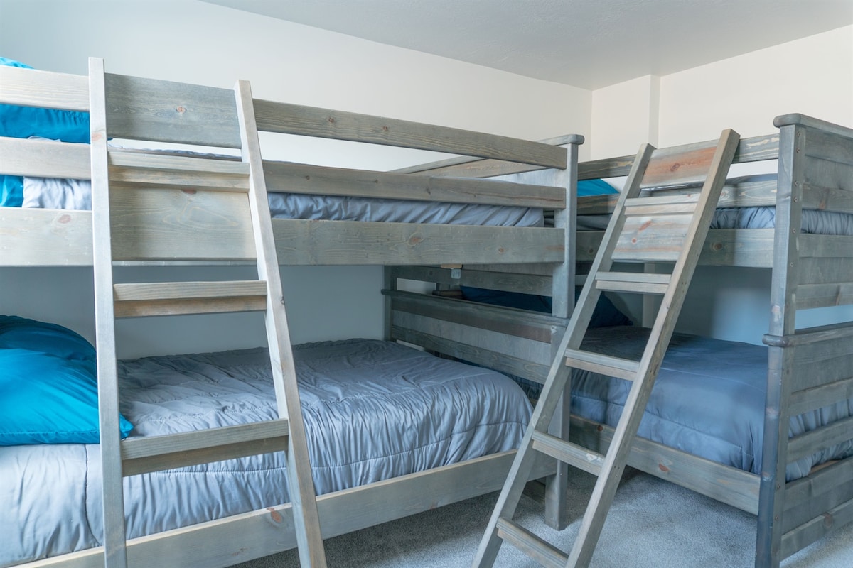 Bedroom 6: two full over full bunk beds