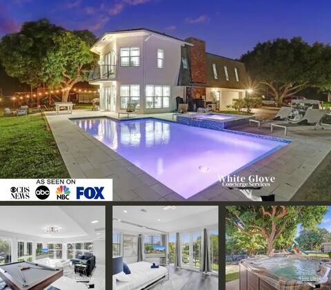 7BR Stunning New Pool w/Jacuzzi Gameroom Walk to The Beach