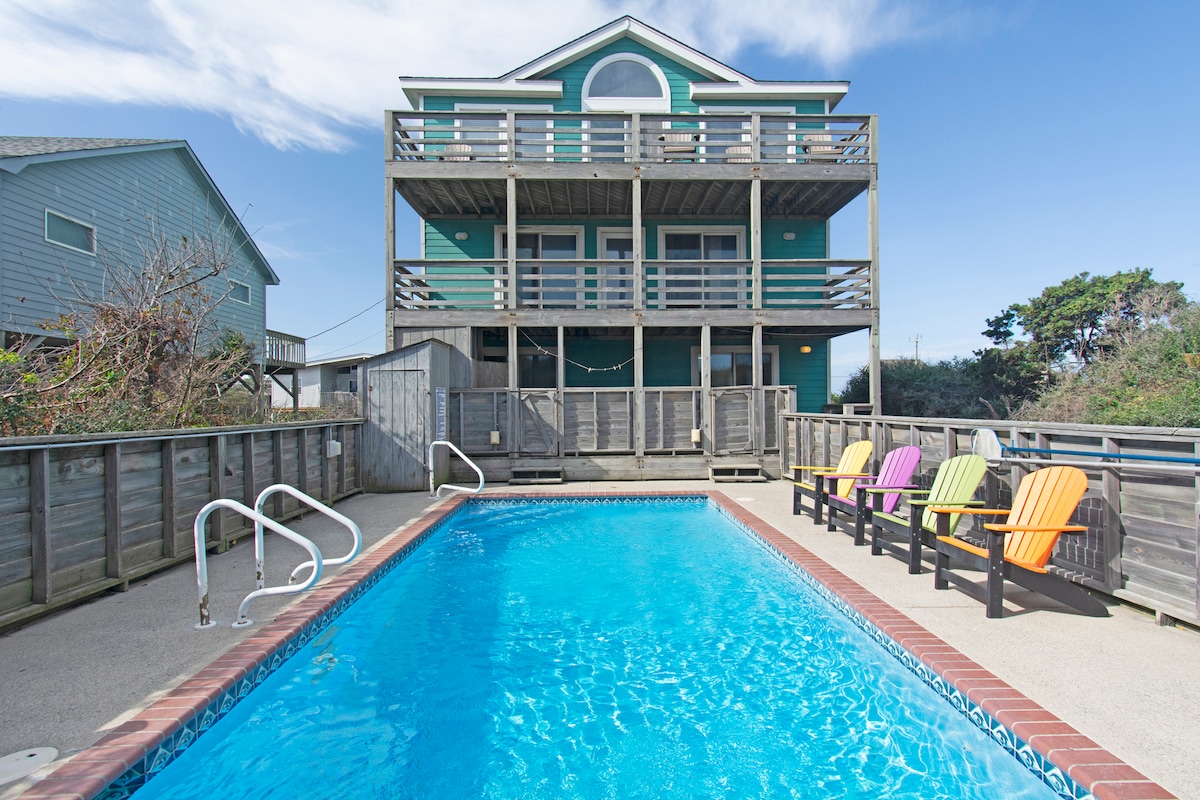 Turtles Roost: Oceanfront, Pool, Spa, Game room