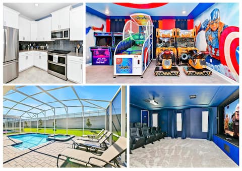 Successful Airbnb property: Beautiful Villa with Arcade Hall, Pool and Cinema in Four Corners