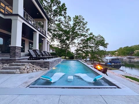 Modern Lake Escape! Sleeps 24! Pool | Dock | Games