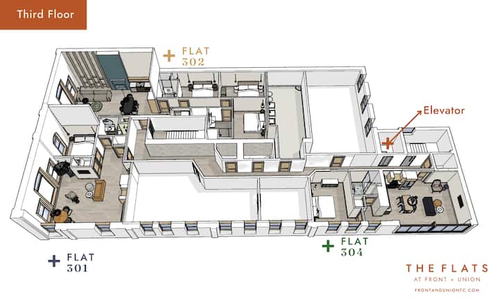 Aménagement de la chambre et du plan d'étage.