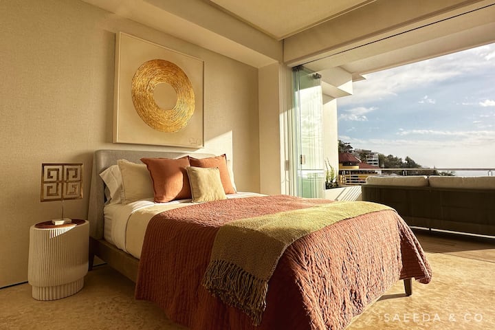 Ორადგილიანი საწოლი სტუმრების საძინებელში საუკეთესო ხედით