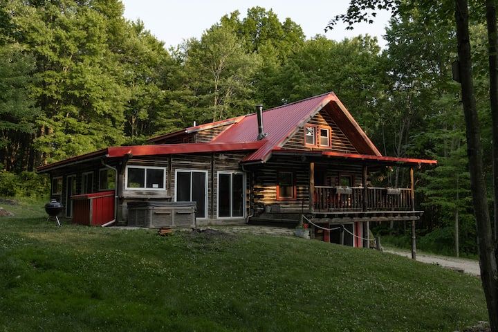 Authentic Log Cabin with Heated Indoor Pool