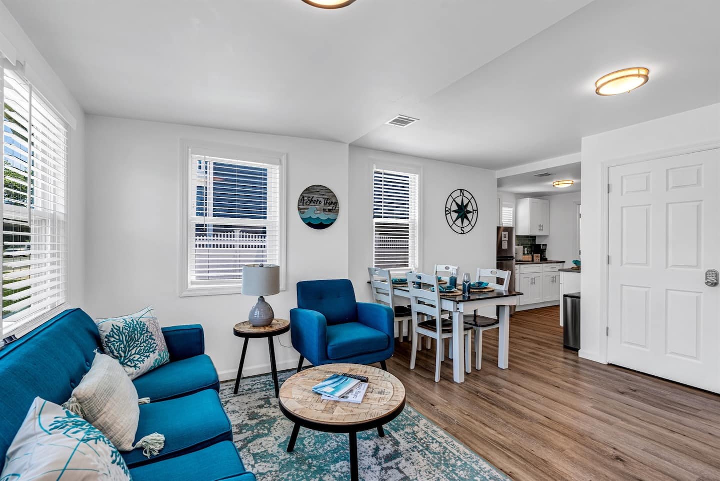 Living area with coastal décor