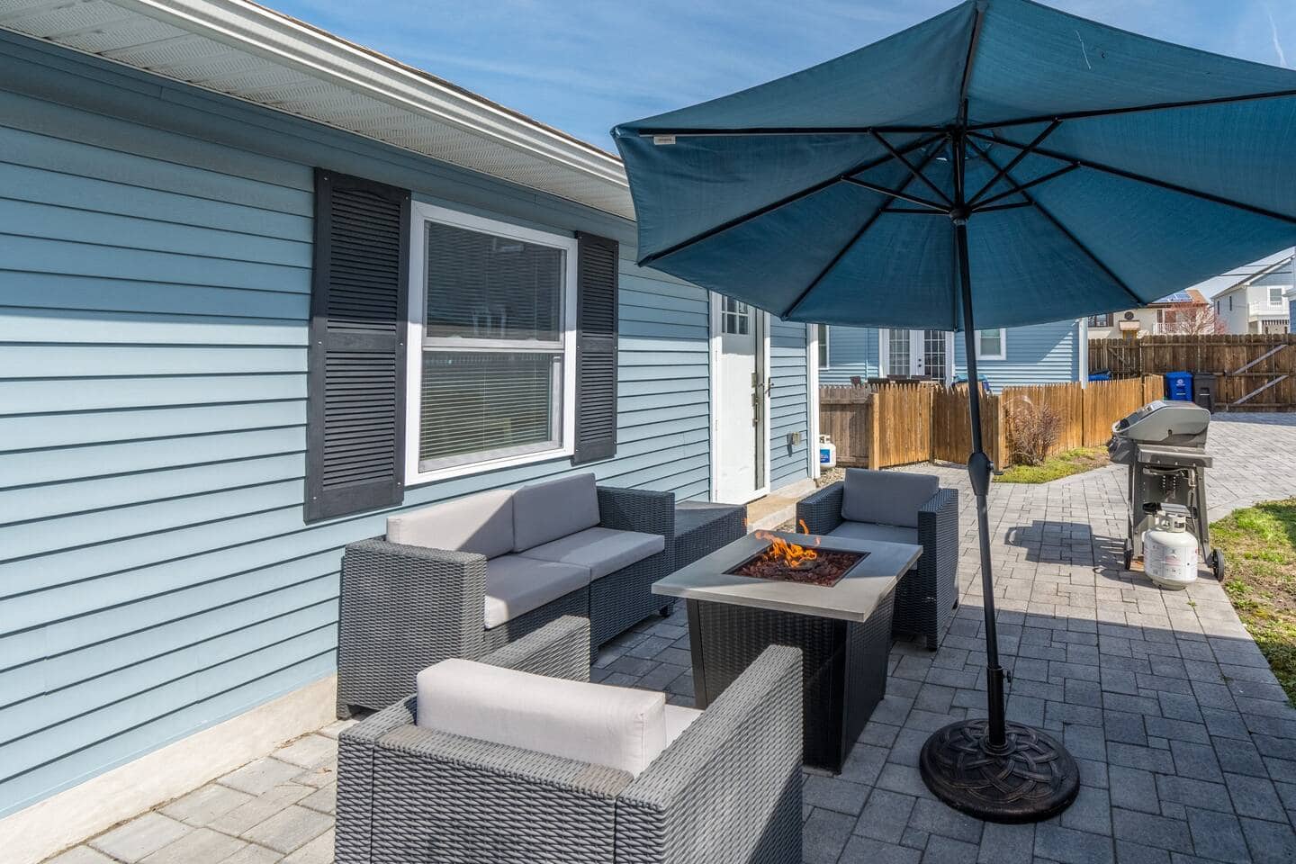 Enjoy the large outdoor space with two seating areas and plenty of room to enjoy the property
