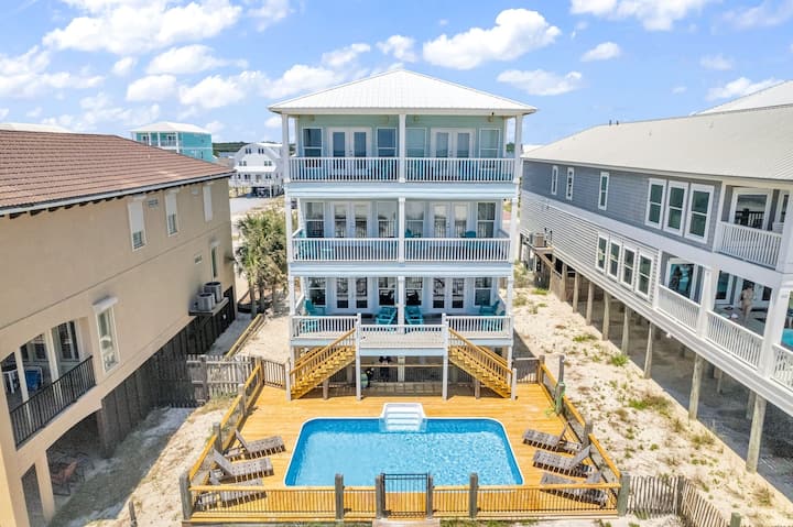 Beachfront 14br House -Private Pool - Bella Sol 2 - Gulf Shores, AL