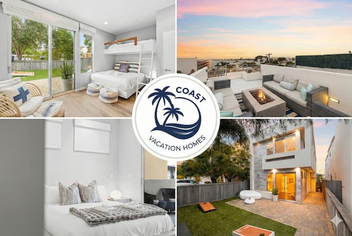 4br Luxury | Bay Views | Rooftop | Ac | Fire Pit - San Diego, CA