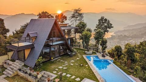 Dreamy Mountain Aframe, Serenity+Views/3km fr City