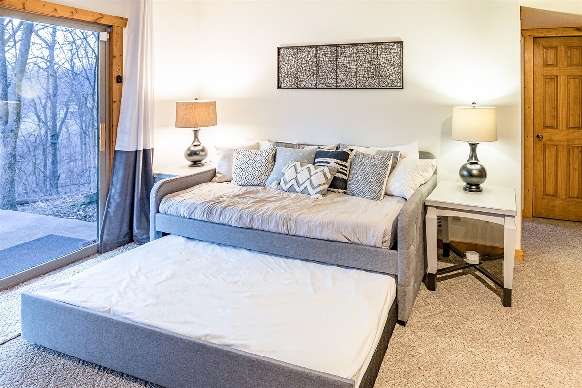 with trundle bed stored underneath