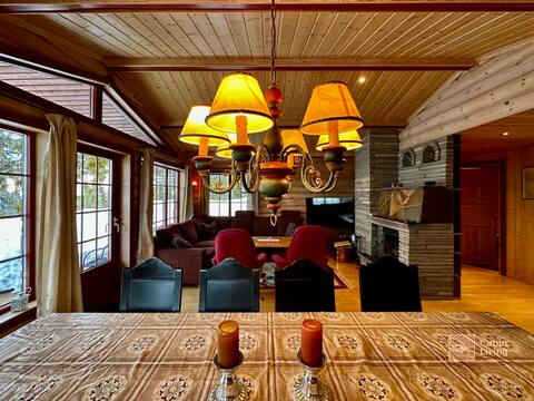 Large cabin Sjusjøen best view, sauna, ski in/out