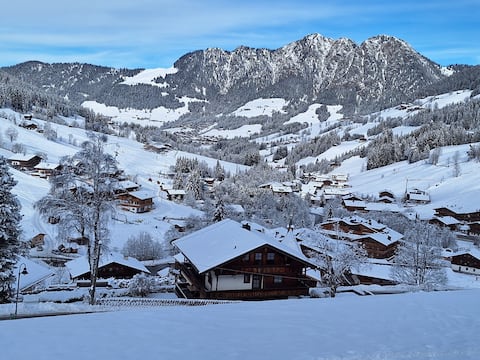 Chalet in panoramic location, 450m to the ski li