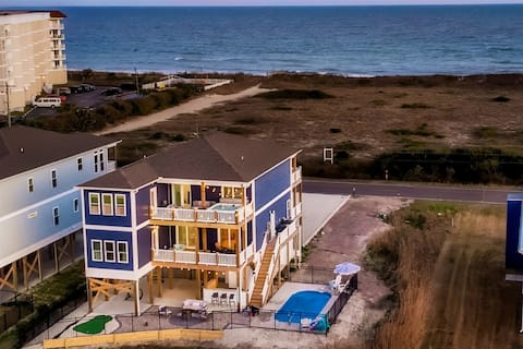 Large Beach House w/ Ocean Views! Pool! Hot Tub!