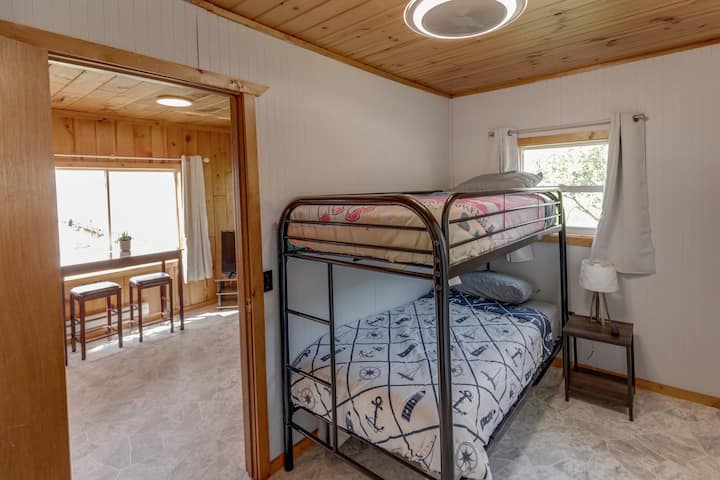 Bedroom 2 guesthouse with a twin/twin bunk.