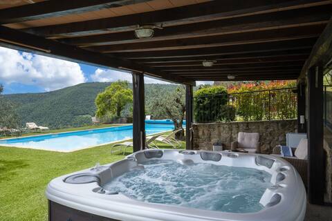 Villa olivi - subbiano, toscana, pool and nature