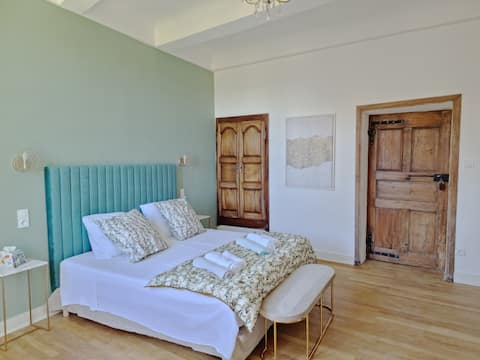 Room in character house with view