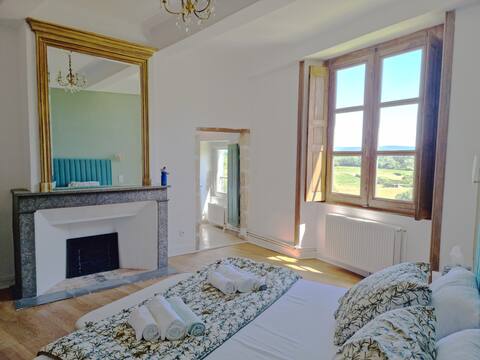 Room in character house with view