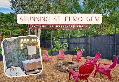 Historic St. Elmo Gem | Chef's Kitchen | Fire Pit