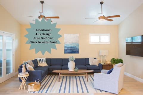 Coastal 4 BR/3BA Home - Near Beach + Golf Cart