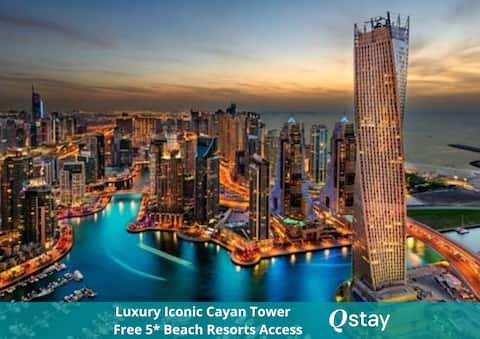 Top Airbnb: Luxury Iconic Cayan Tower · Free 5* Beach Resorts in Al Thanyah First