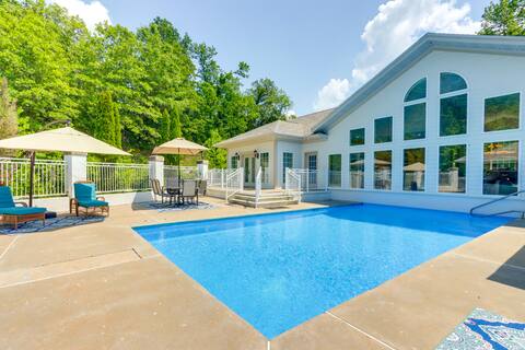 10-Acre Lakefront Home w/ Pool, Hot Tub & Dock!