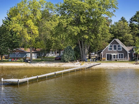 True Houghton Lakefront | Sandy Beach & Dock!