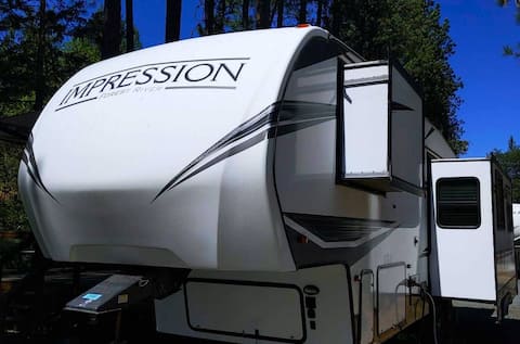 RV42 with Large Deck on a Creek