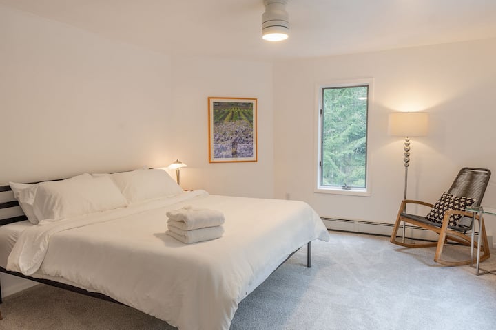 Second bedroom with king sized mattress on second level
