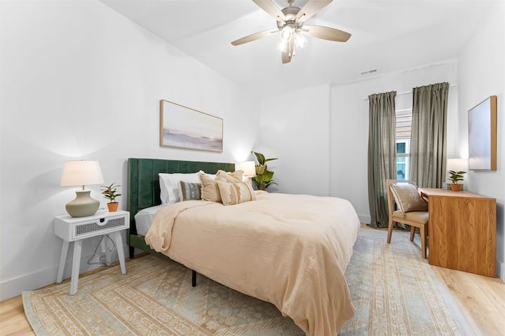 King Bedroom Suite with its own bath and 50" Smart TV with Roku at the bottom level