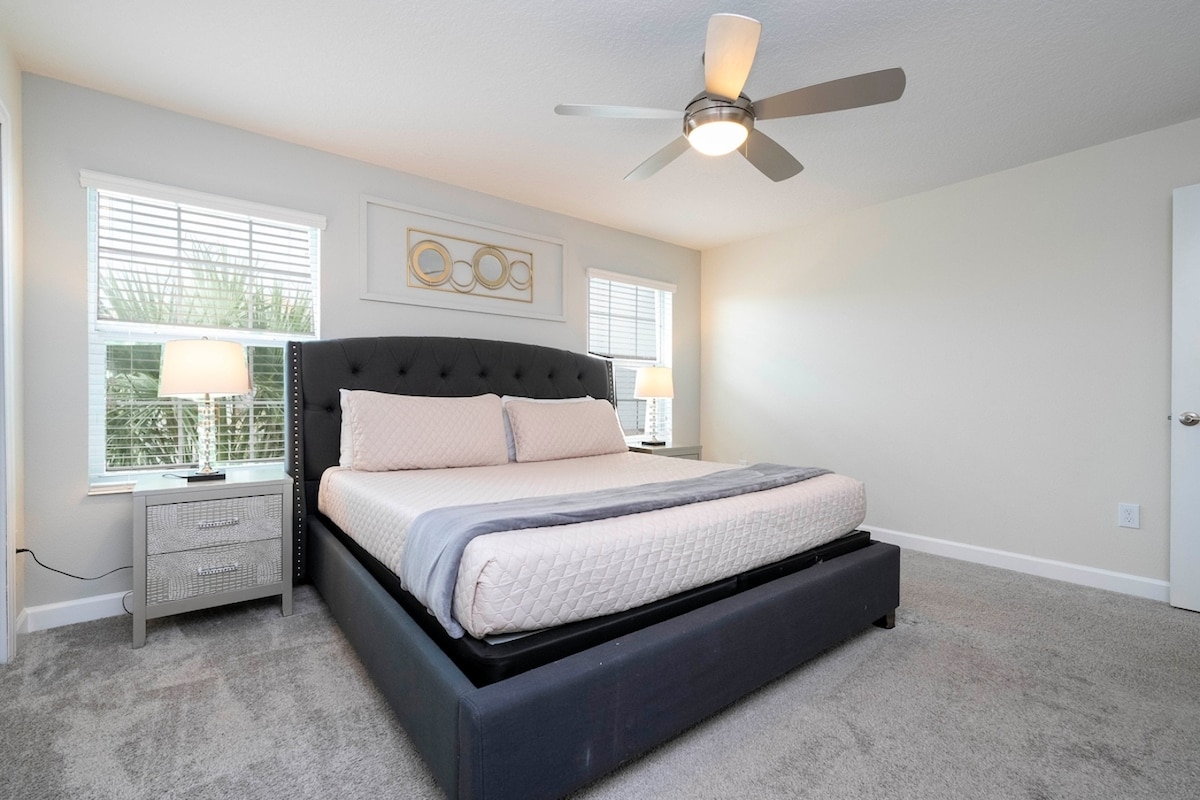 Master bedroom with a King Size bed