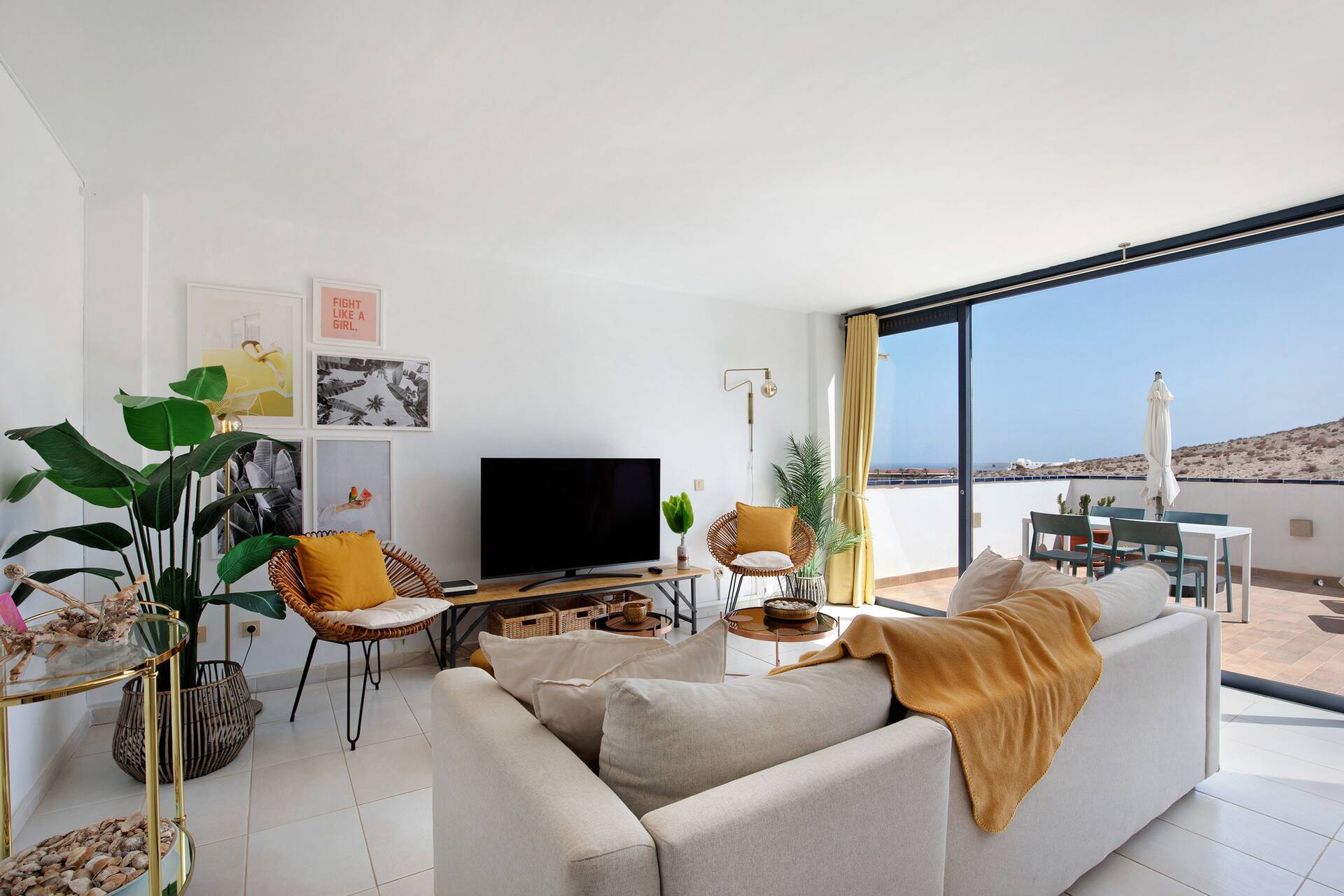 Apartamento Bahía Vista com vista para o mar, Wi-Fi e terraços