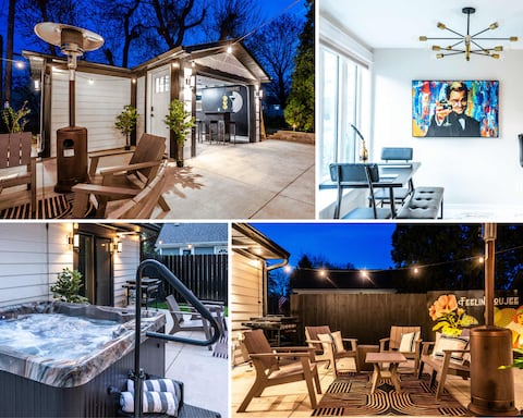 Gatsby Theme Near Downtown with Hot Tub & Game Roo