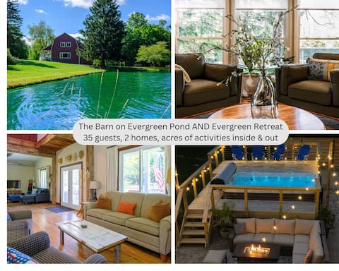 2 Homes, Pvt Pond, kayak/swim pickle/basketball