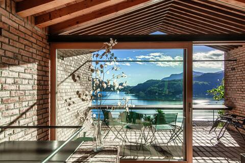 Luxury Apt. with lake view in Morcote (Casa Brick)