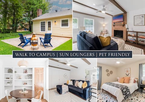 Elon 3BR Escape | Walk to Campus | Patio + BBQ