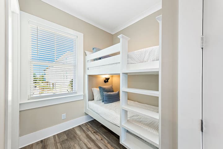 Downstairs bunks, twin XL mattresses