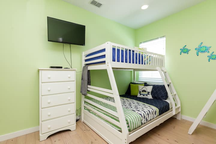 Bedroom #3 bunk beds (twin over twin and twin over full) with an attached en-suite bathroom