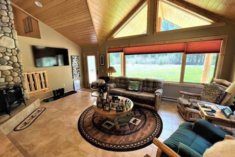 Riverfront home with amazing views & fireplace