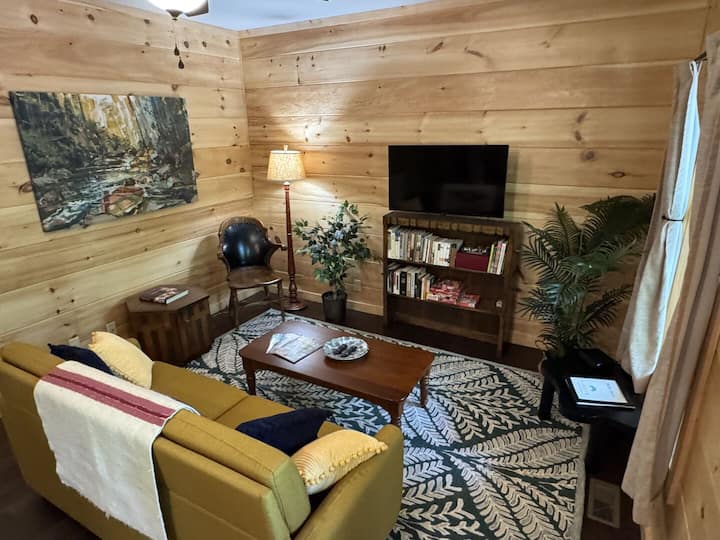 Living area with smart TV.