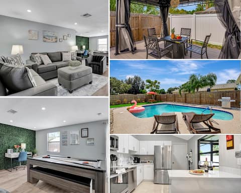 3BR Oasis | Sleeps 11 | Heated Pool | Ping Pong!