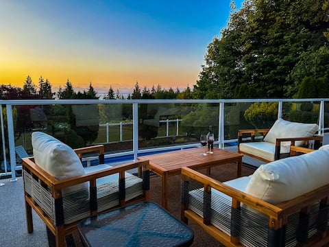 Salish Peaks Escape ~ Pool & Ocean View