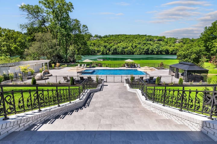 Luxury Lakefront Mansion | Pool & Dock | Sleeps 44