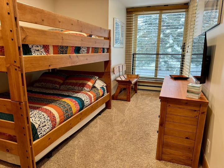 Guest bedroom with full size bunk bed