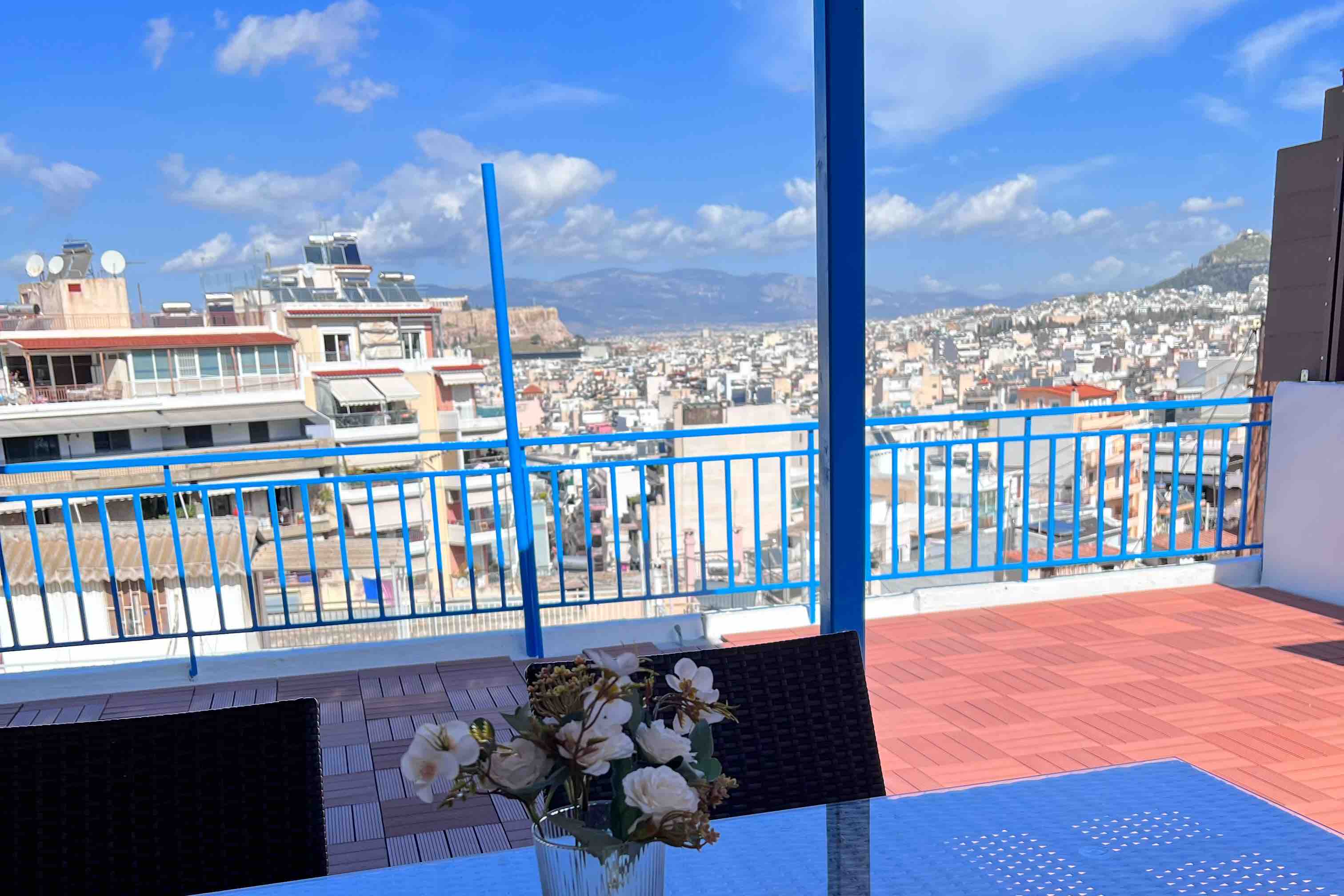 sky inn独栋！四个套房带独立卫生间，无共用客厅，无敌雅典卫城美景大露台