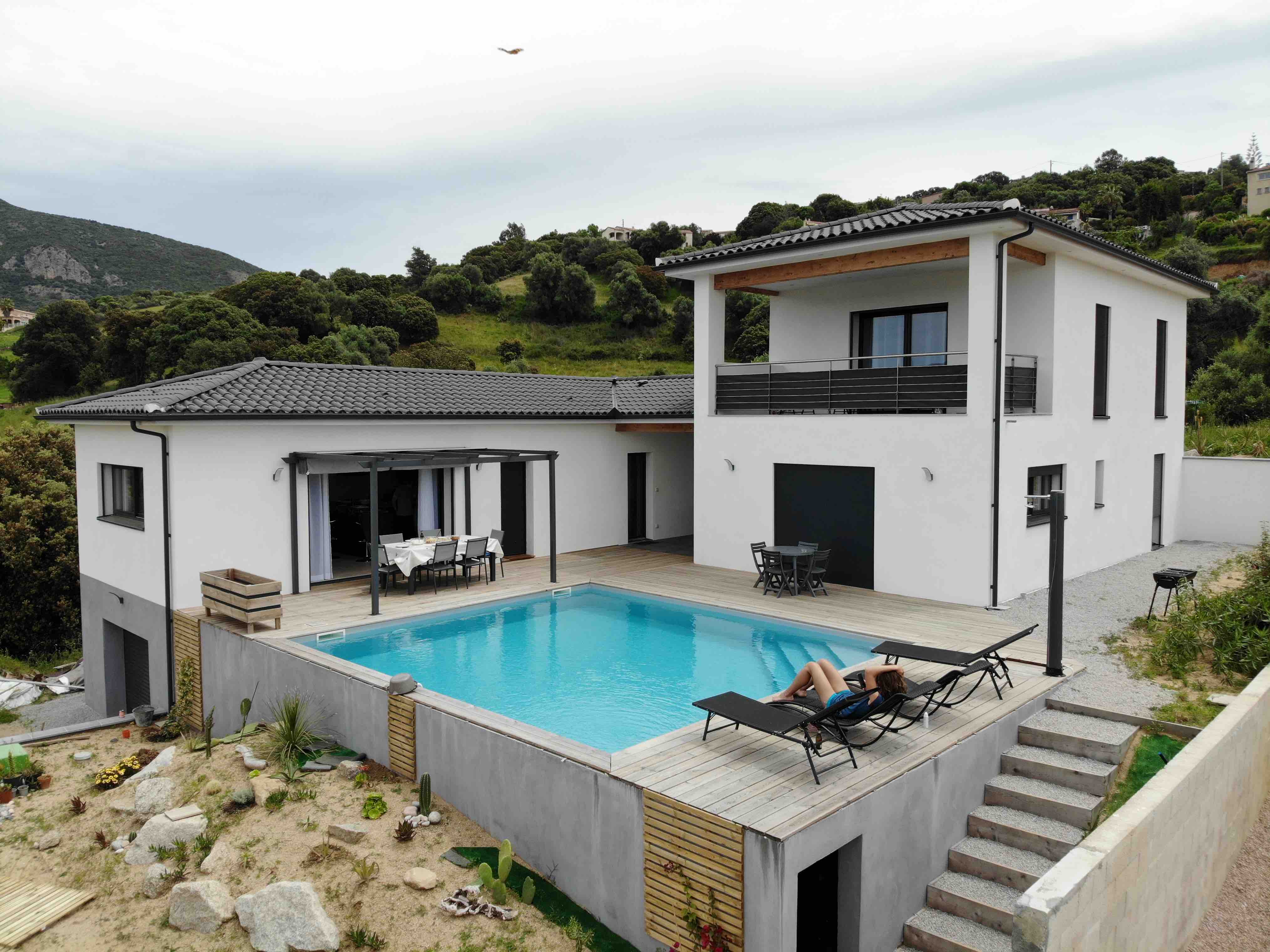 Villa with pool , T3, garden floor, panoramic view
