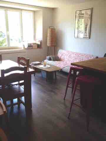 Family apartment with a view, village center.