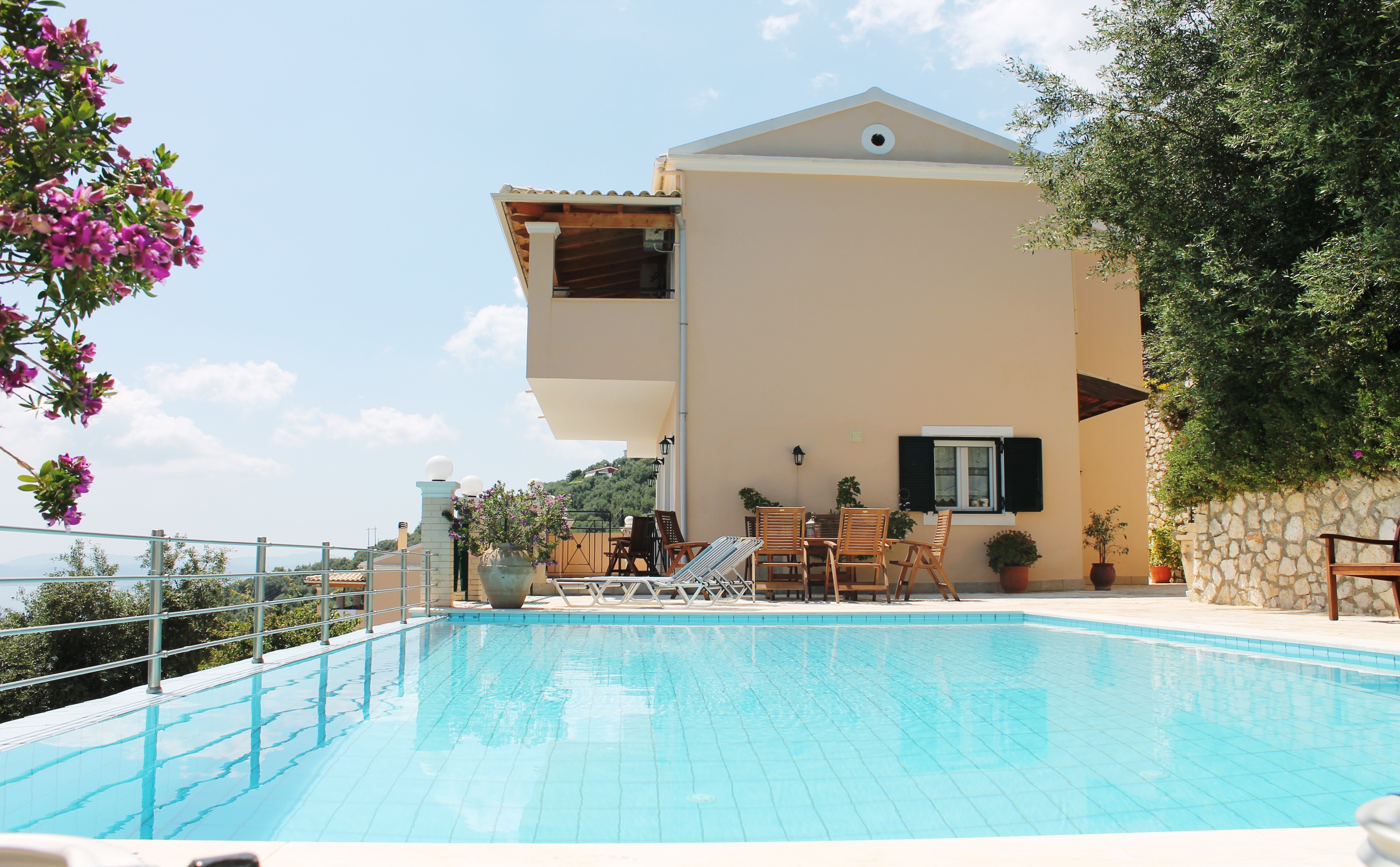 A stylish villa on a hill,with stunning sea views