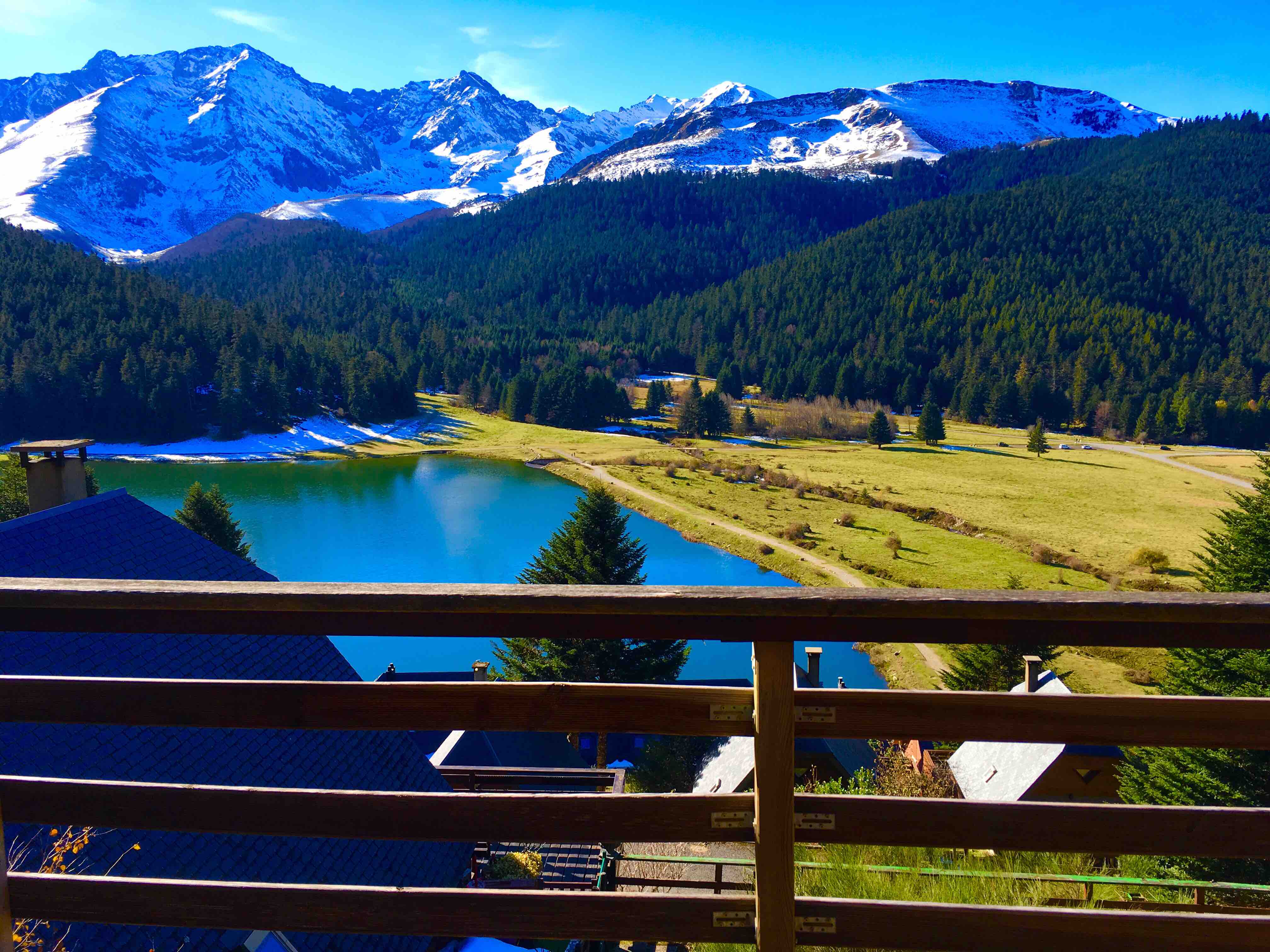 Lake payolle cottage on the edge of the Pyrenees forest