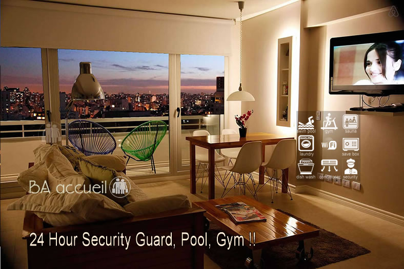 5* Palermo Great View 24hs Security+Pool+Gym+Spa